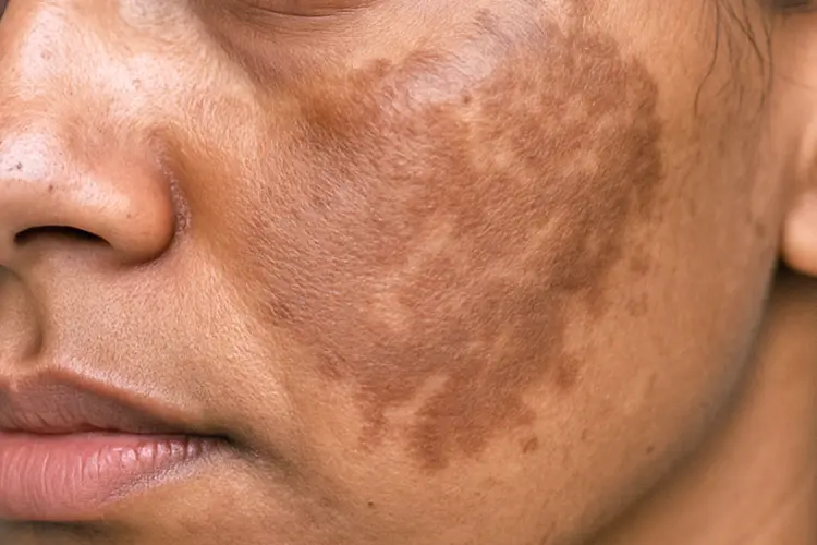 Taches pigmentaires : causes, prévention et traitements - photo d’un mélasma sur une peau mate
