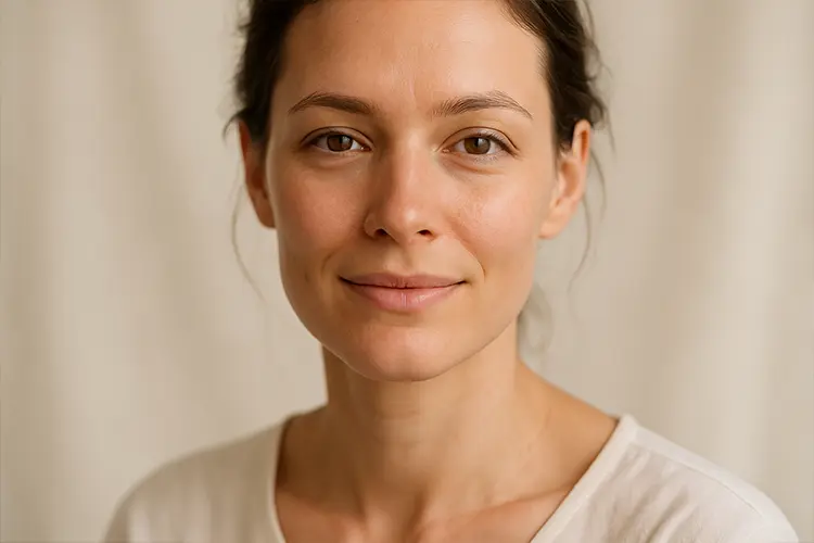 Acide hyaluronique oral : efficace ou non ? - portrait d’une femme naturelle dans la trentaine, peau lumineuse