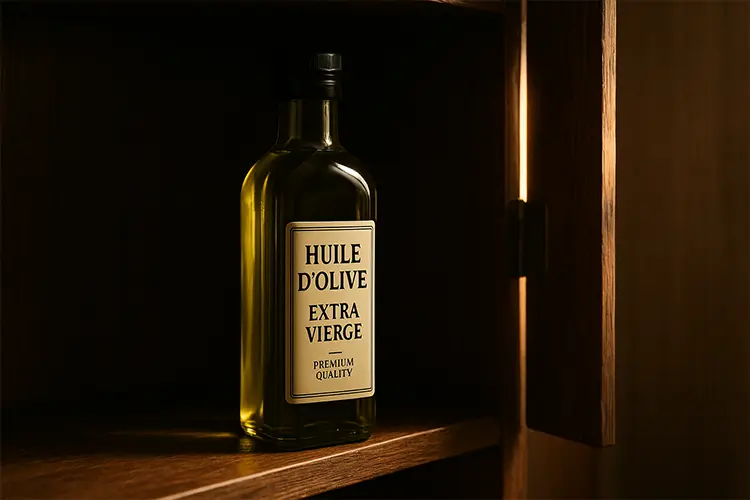 Huiles et santé : bonnes ou mauvaises - bouteille d’huile conservée à l’abri de la lumière