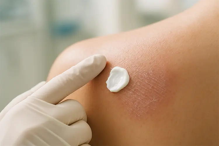 Tatouage & Détatouage : Conseils médicaux pour votre peau - Peau en cours de cicatrisation avec application de crème