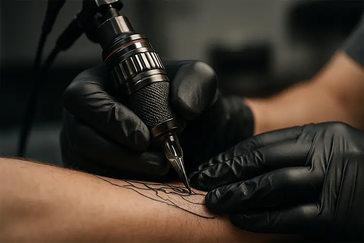 Tatouage & Détatouage : Conseils médicaux pour votre peau - plan-rapproche-une-machine-a- tatouer-en-action